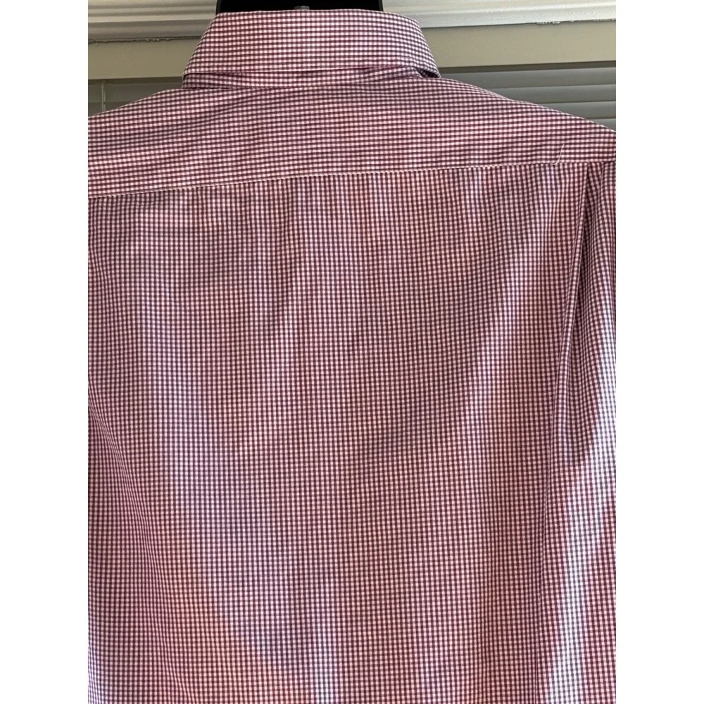 Polo Ralph Lauren Shirt Mens 17.5 34/35 Purple Gingham L/S pony on bottom